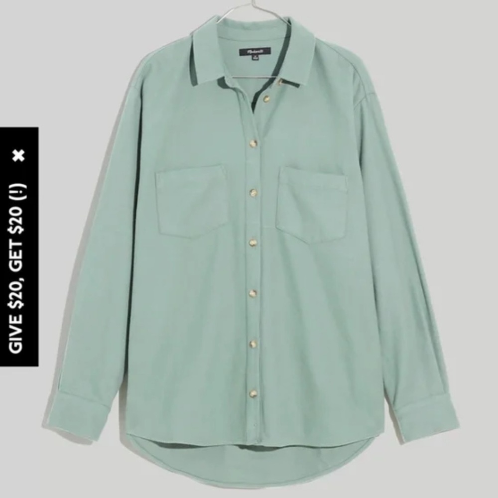 Madewell Drapey Moleskin Button-Down Shirt